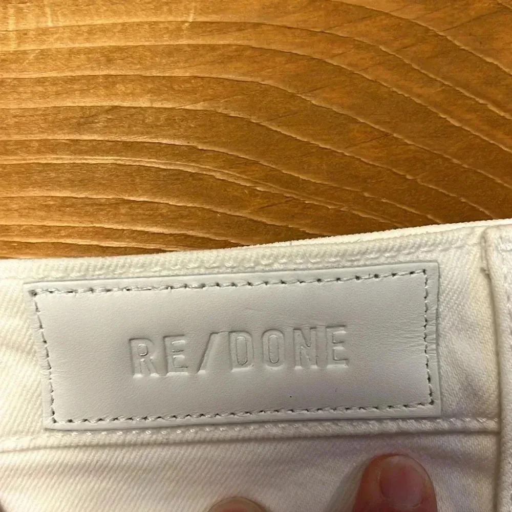 Re/done womens jean 70 stove pipe wide leg white 28 denim work school streetwear - Picture 9 of 12